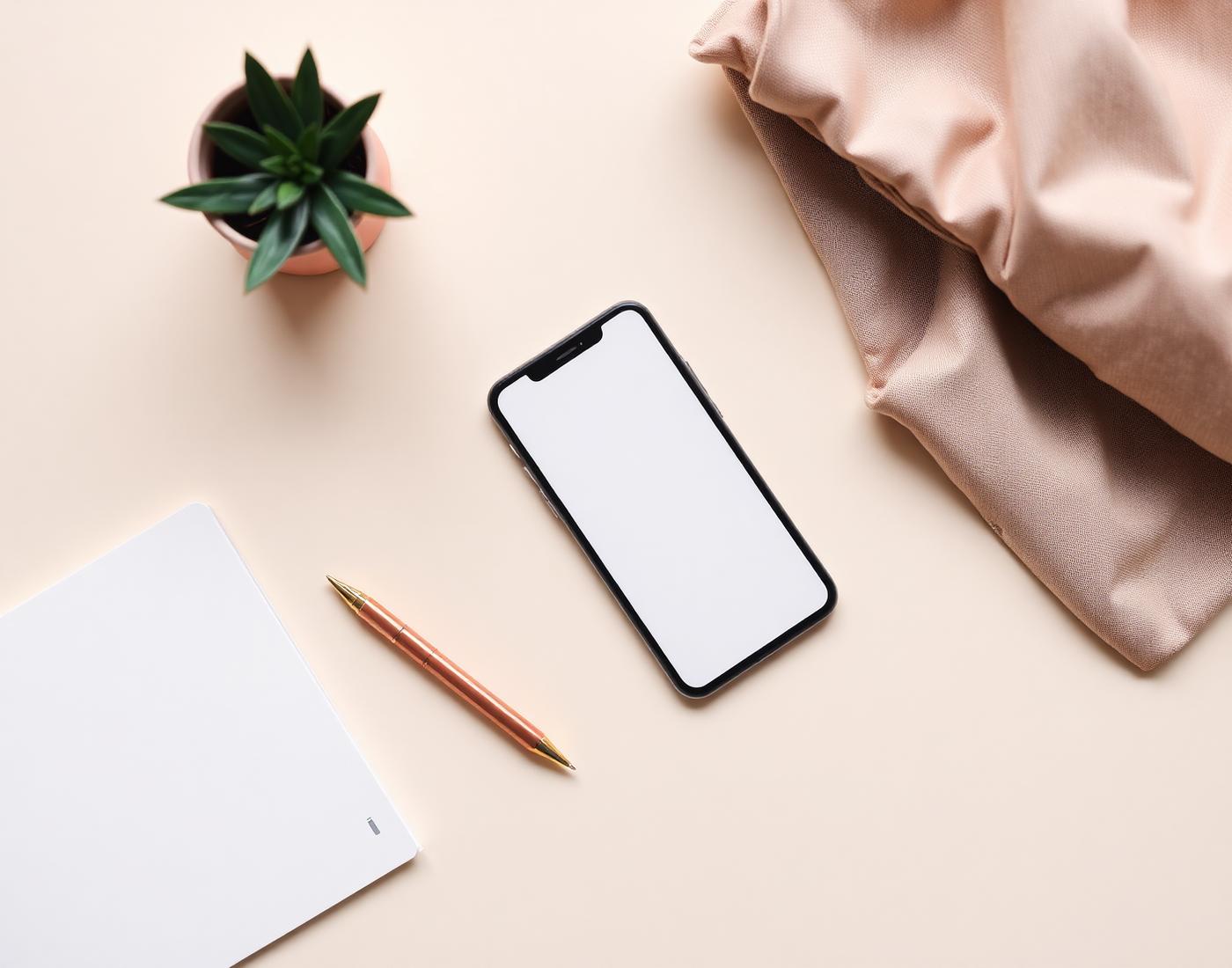 A soft desktop flat lay